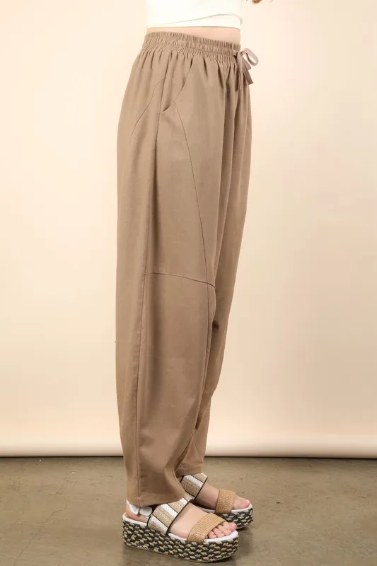 Solid Barrel Comfy Woven Pants, image 4