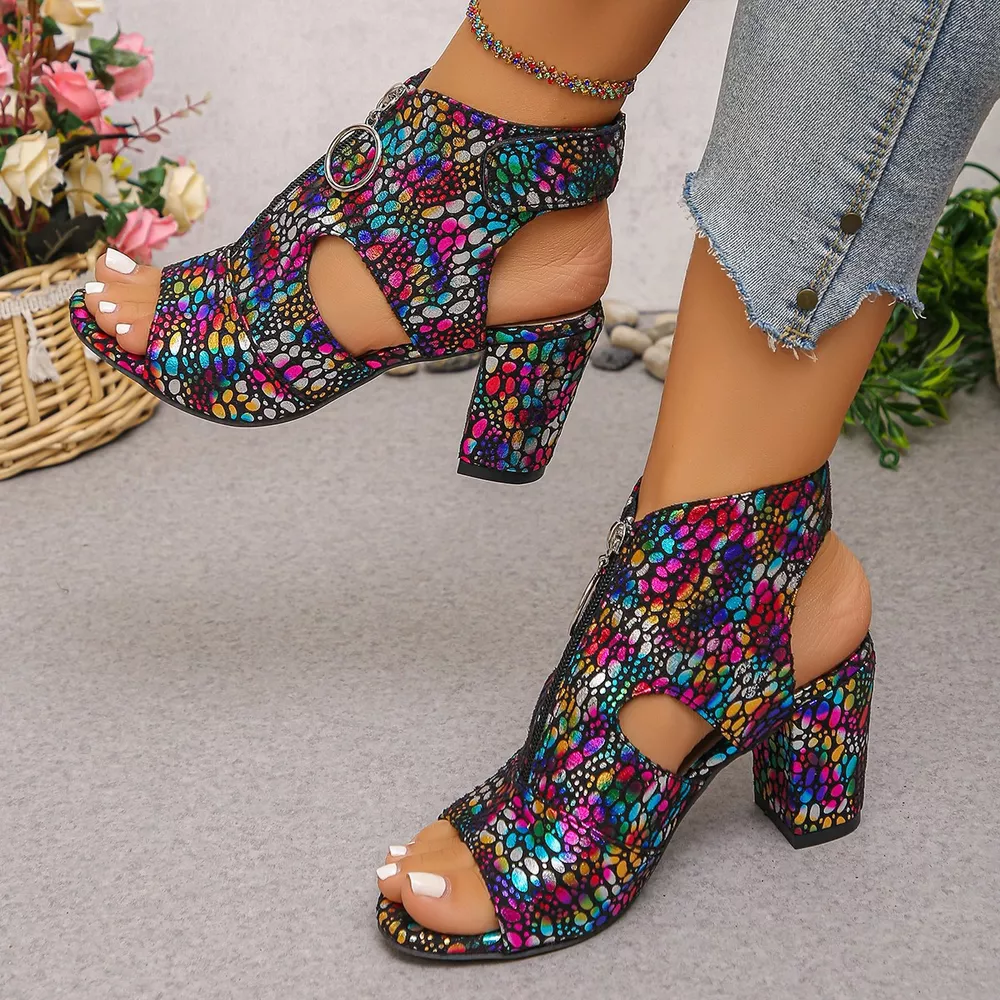 Open Toe Block Heels Sandals, image 3
