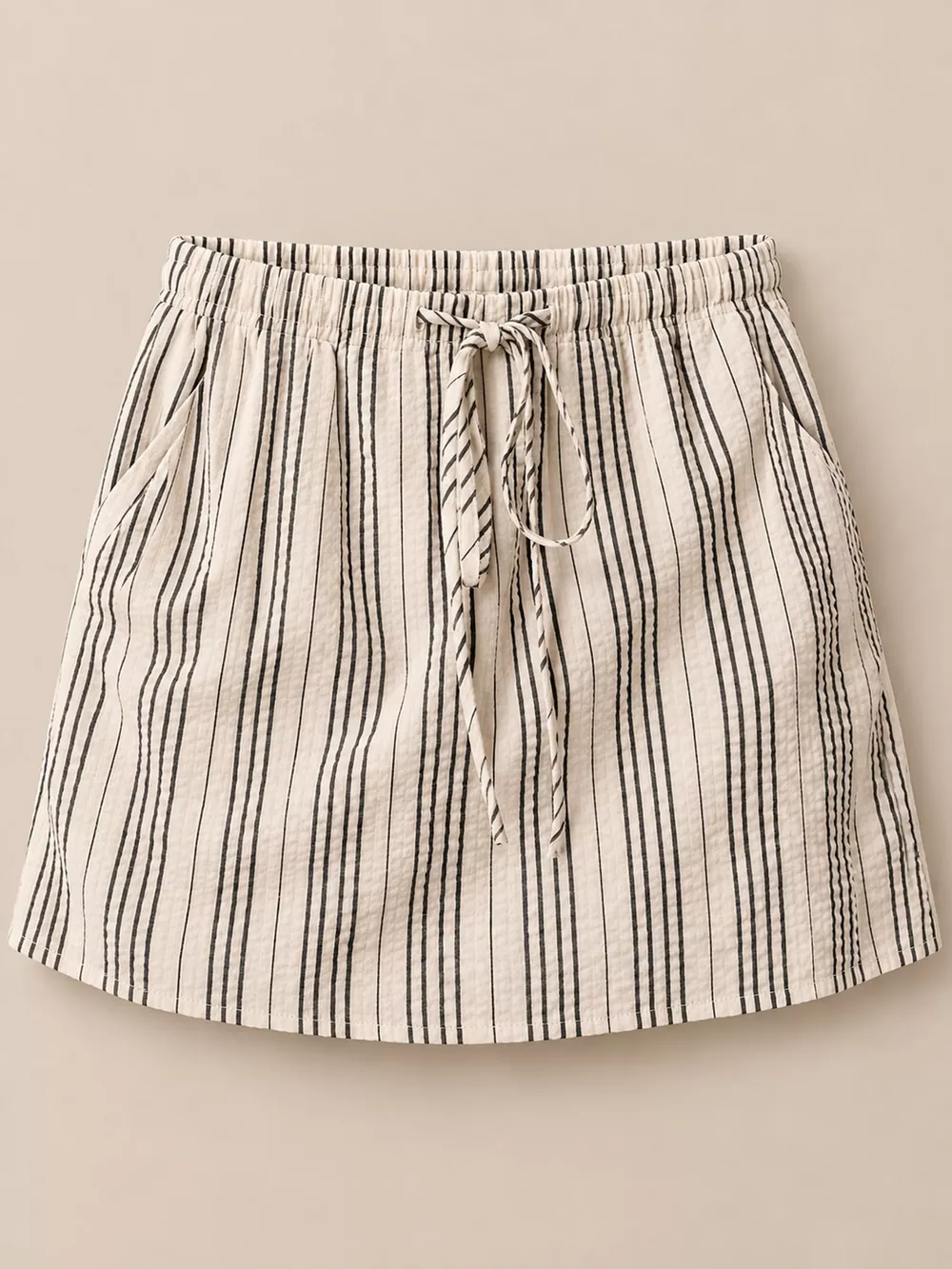 Striped Drawstring Mini Skort, image 6