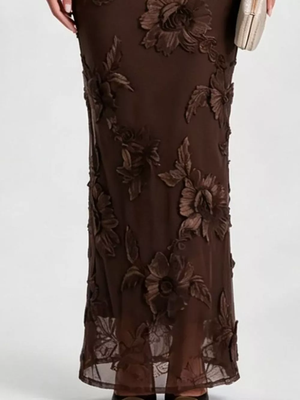 One-Shoulder Floral Embroidered Maxi Dress, image 30