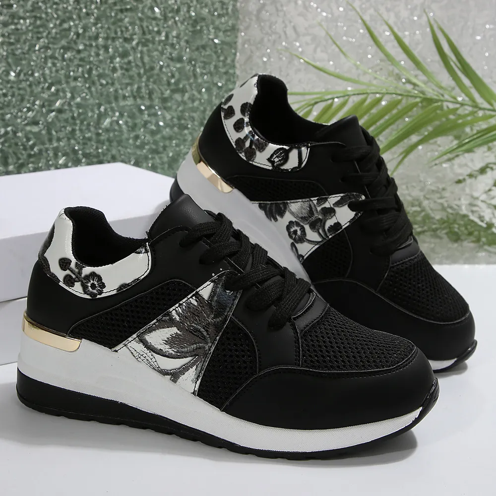 Floral Mesh Wedge Athletic, image 16