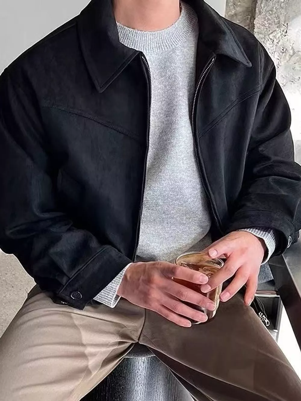 Men's Plus Size Zip Up Long Sleeve Jacket, image 4
