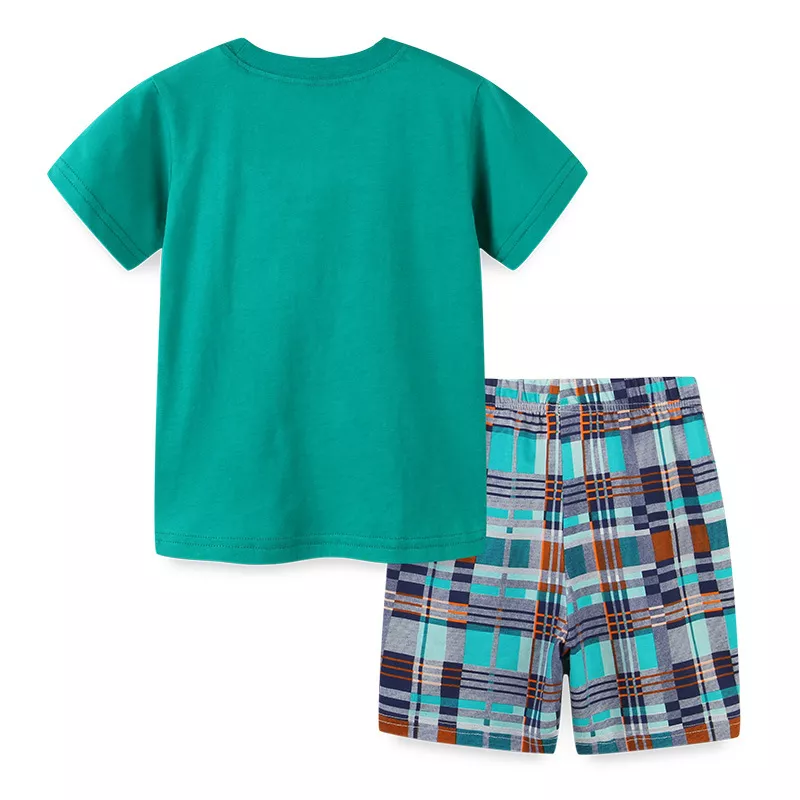 Children's Whale Print Tee and Plaid Shorts Set, image 4