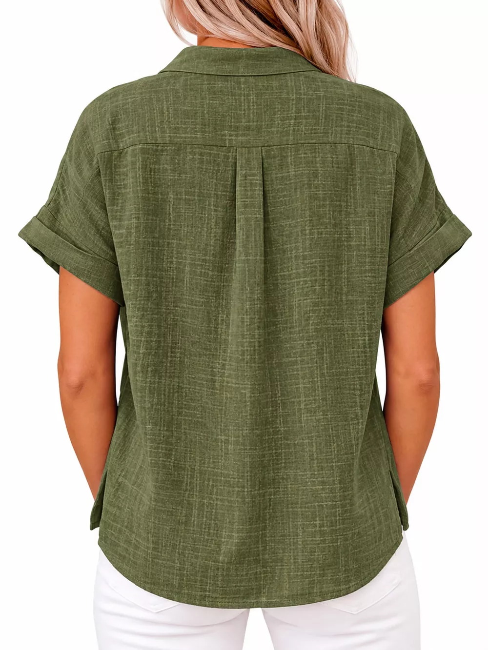 Full Size Button Up Short Sleeve Shirt Plus Size, image 33