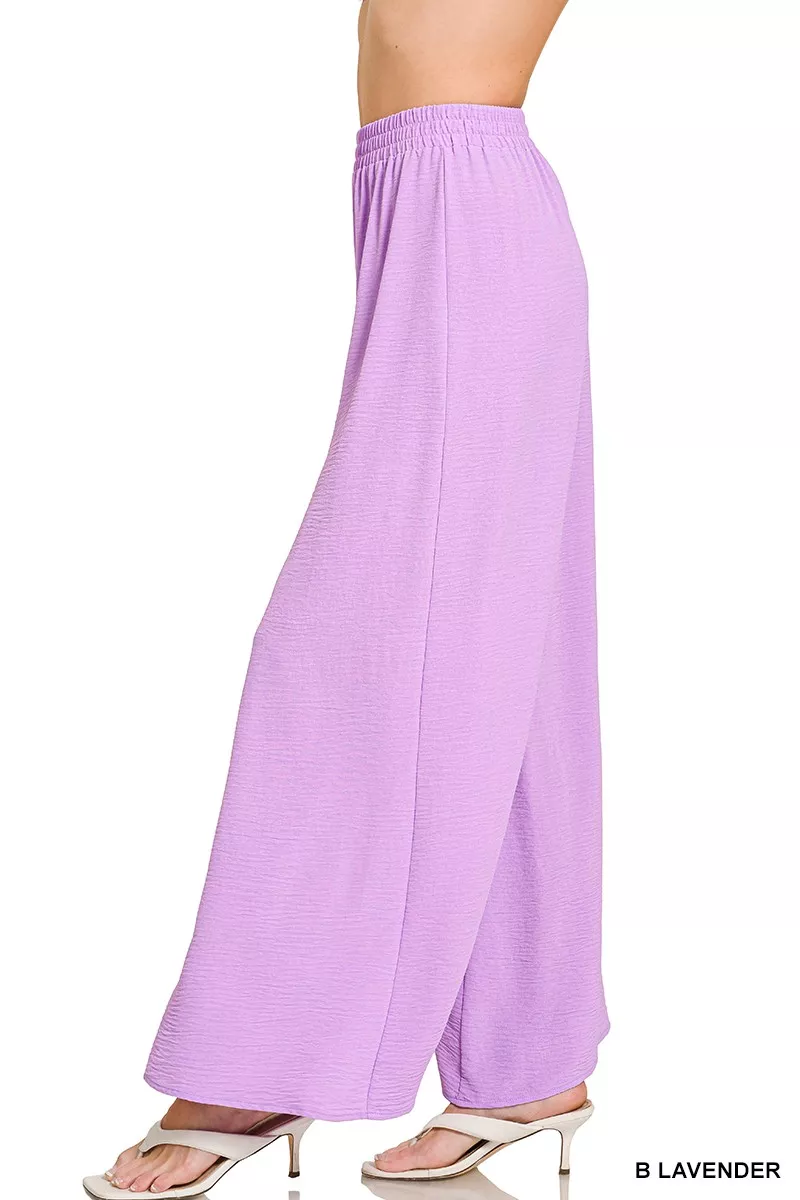 Woven Airflow Elastic Waistband Pants, image 3