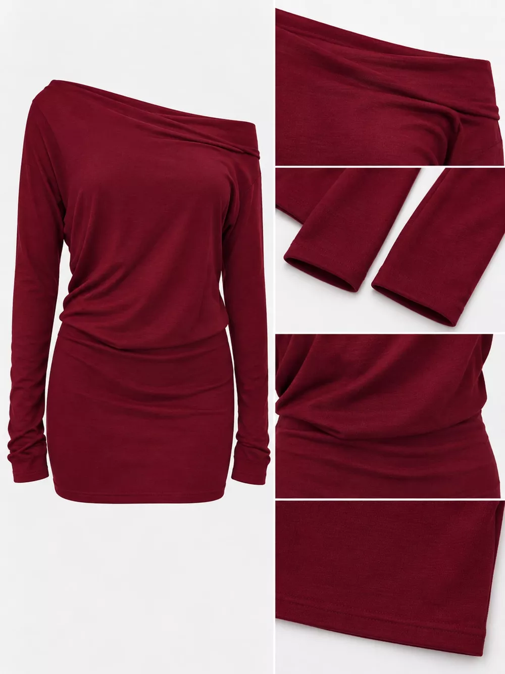 One Shoulder Knit Mini Dress, image 19