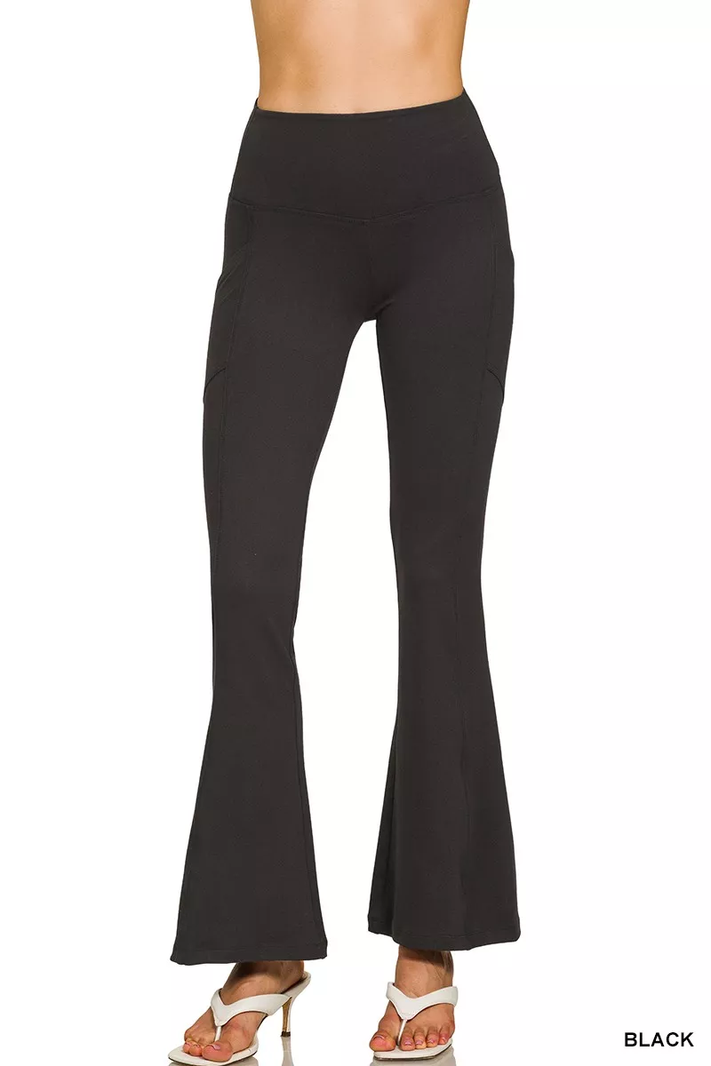 Brushed Dty Microfiber Flare Pants