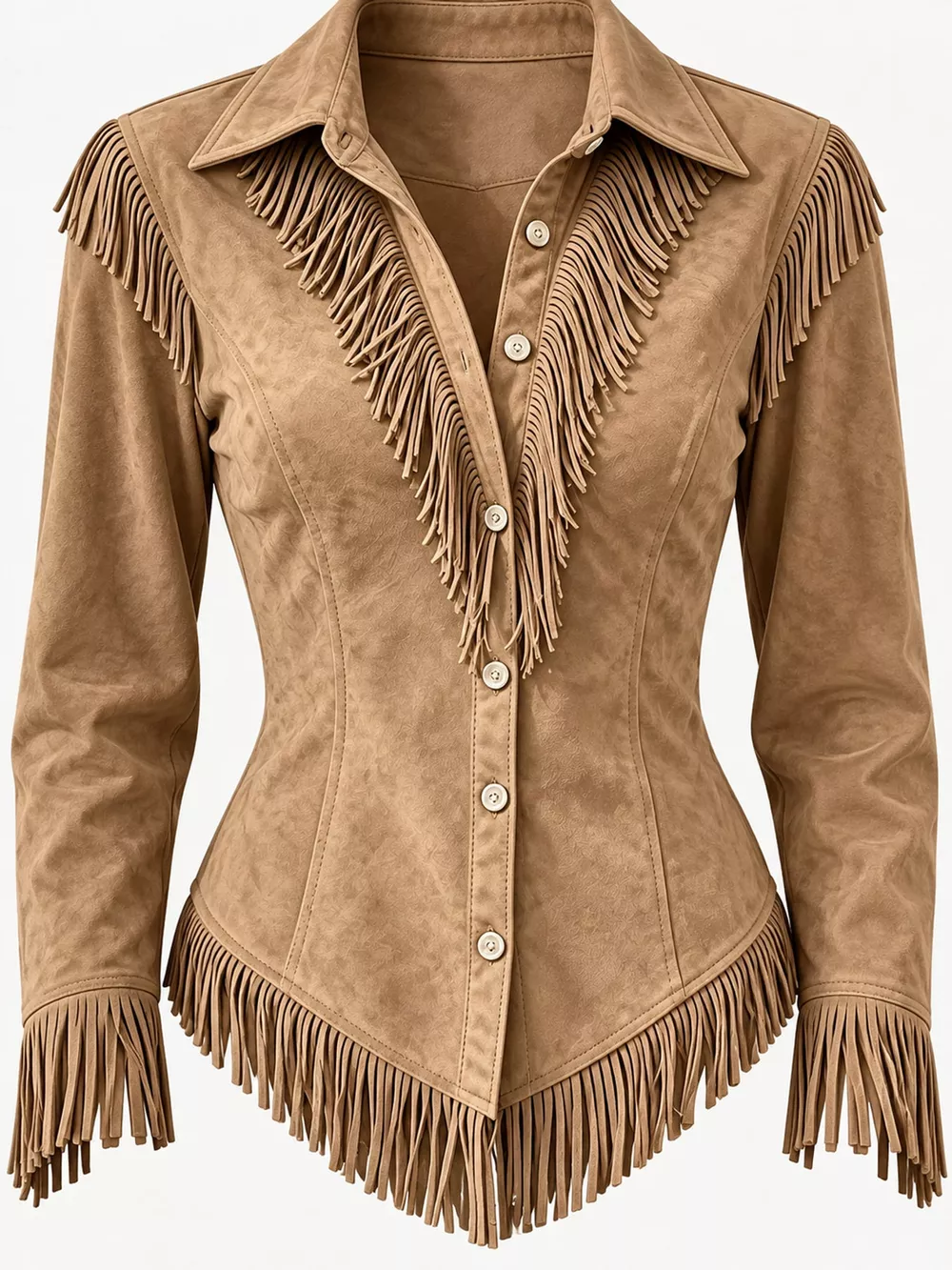 Full Size Fringed Button Up Shirt Plus Size, image 26