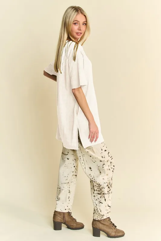 Short Sleeve Side Slit T-Shirt with Pockets, image 8