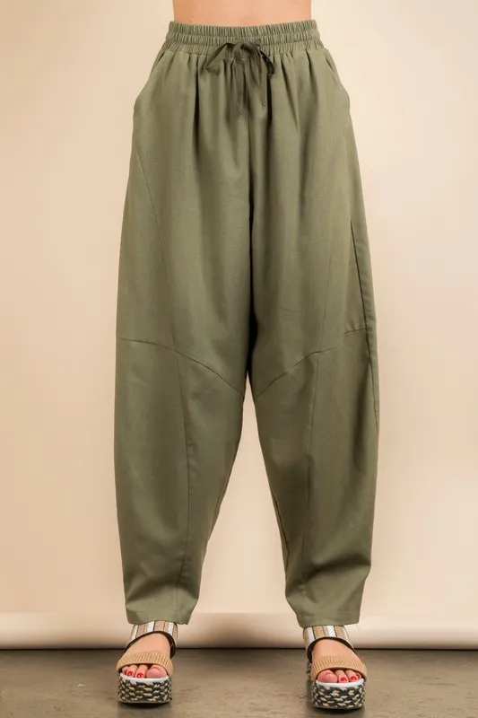 Solid Barrel Comfy Woven Pants, image 4