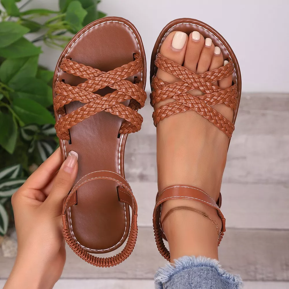 Open Toe Braided Strap Sandals, image 4