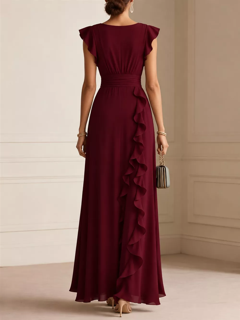 Ruffled Surplice Sleeveless Maxi Dress, image 28