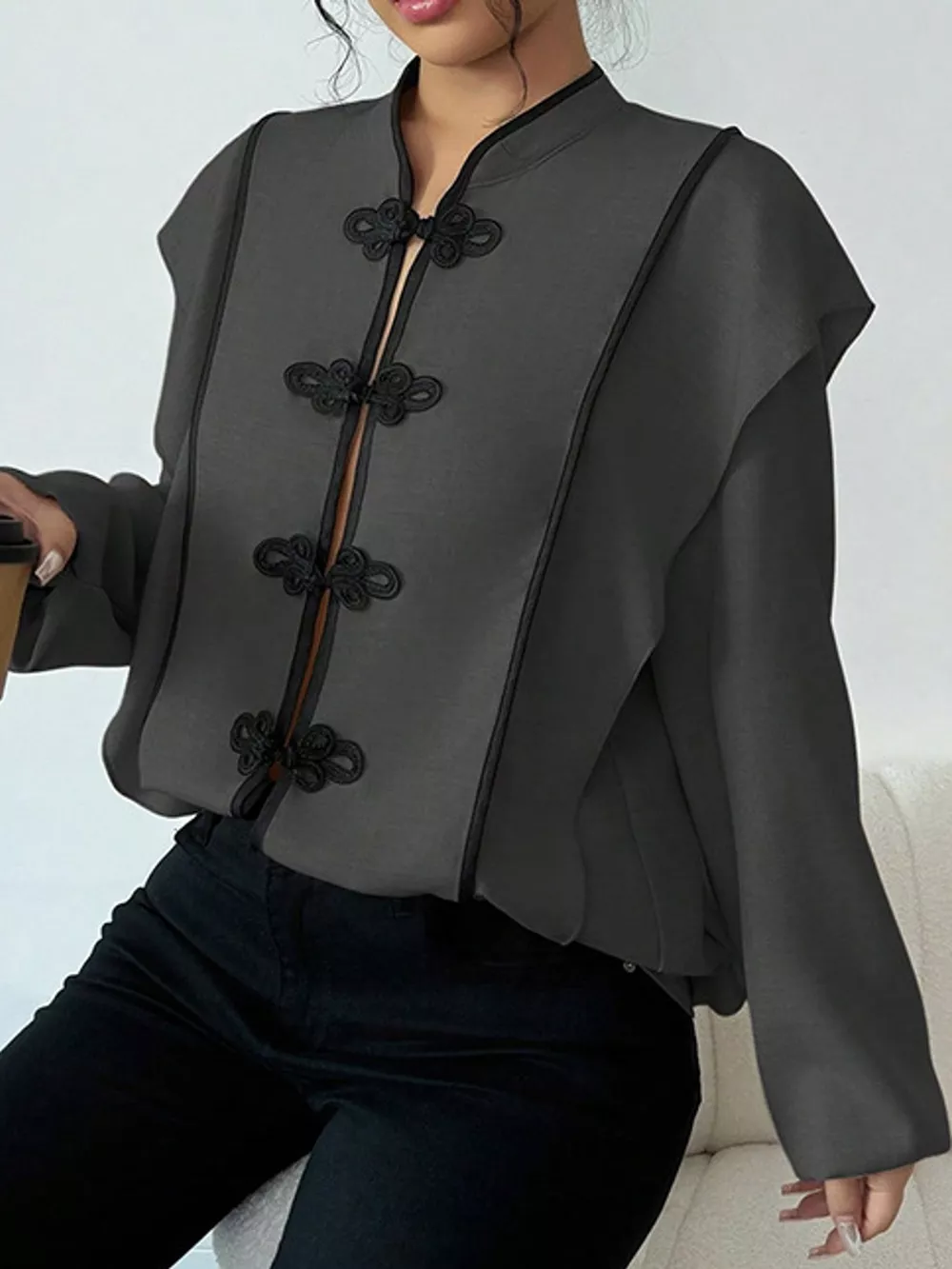 Chinese-Style Mandarin Collar Blouse, image 21