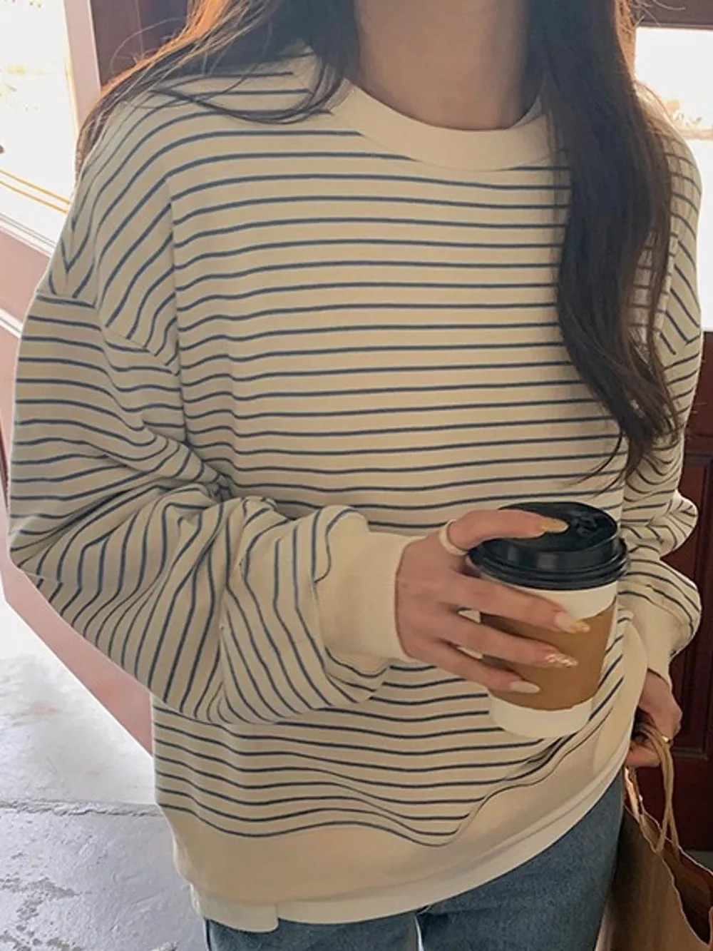 Striped Long-Sleeve Crewneck T-Shirt, image 3
