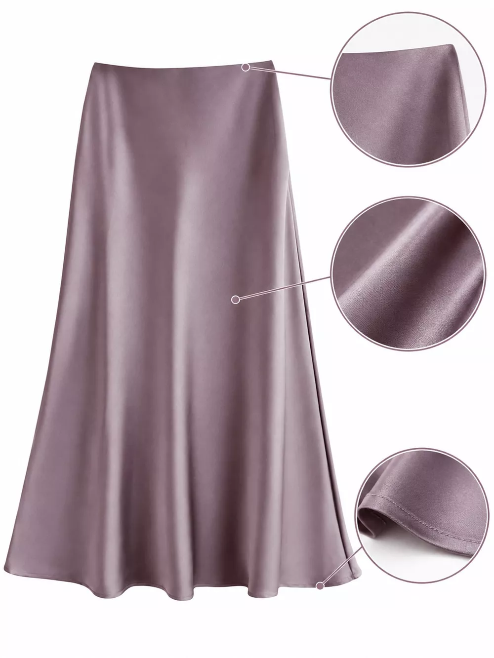 Full Size High-Waisted Satin Midi Skirt Plus Size, image 4