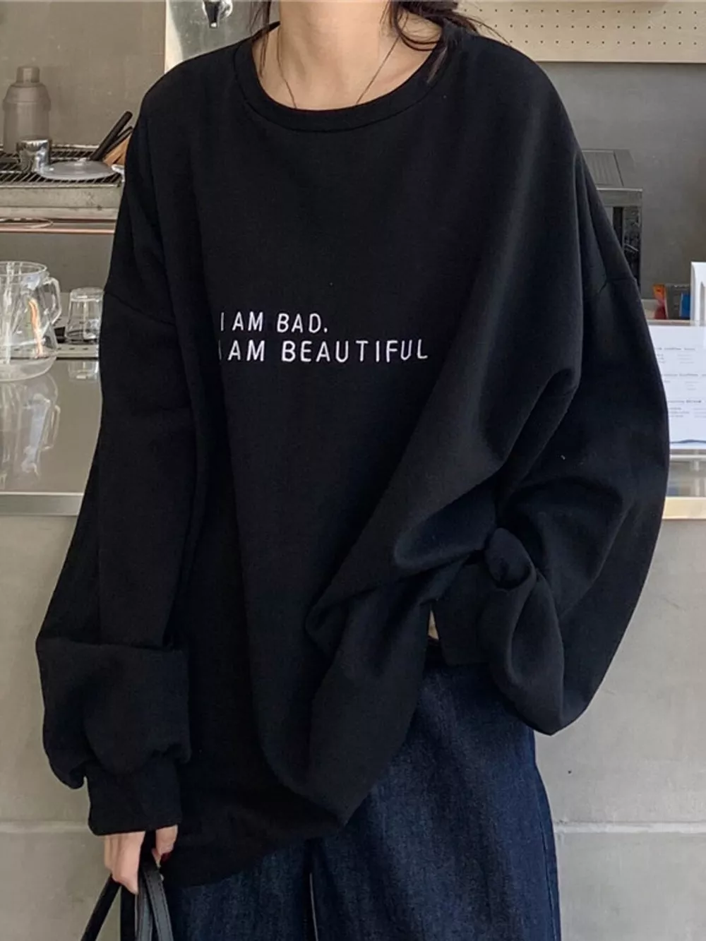 Letter Graphic Crew Neck Sweatshirt