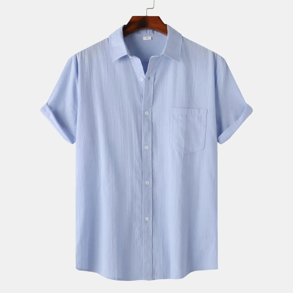 Men's Short Sleeve Button Down Shirt with Chest Pocket, image 2