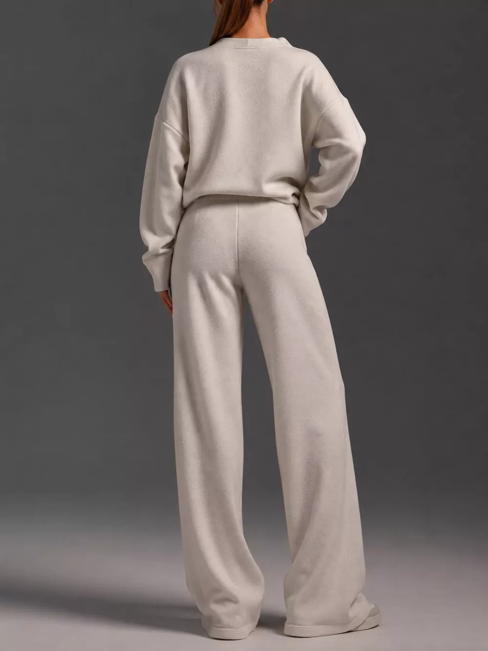 Polo Collar Top and Wide-Leg Pants Set, image 4