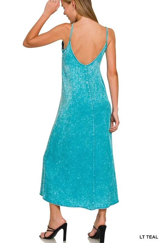 Tencel Mineral Washed Maxi Dress, image 2