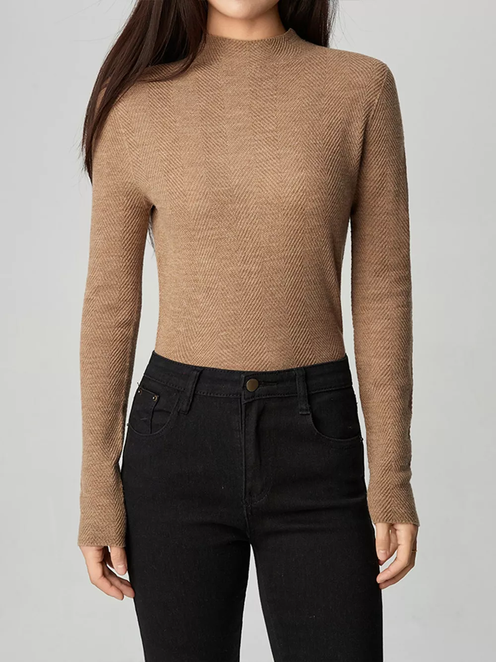 Textured Mock Neck Sweater, image 27