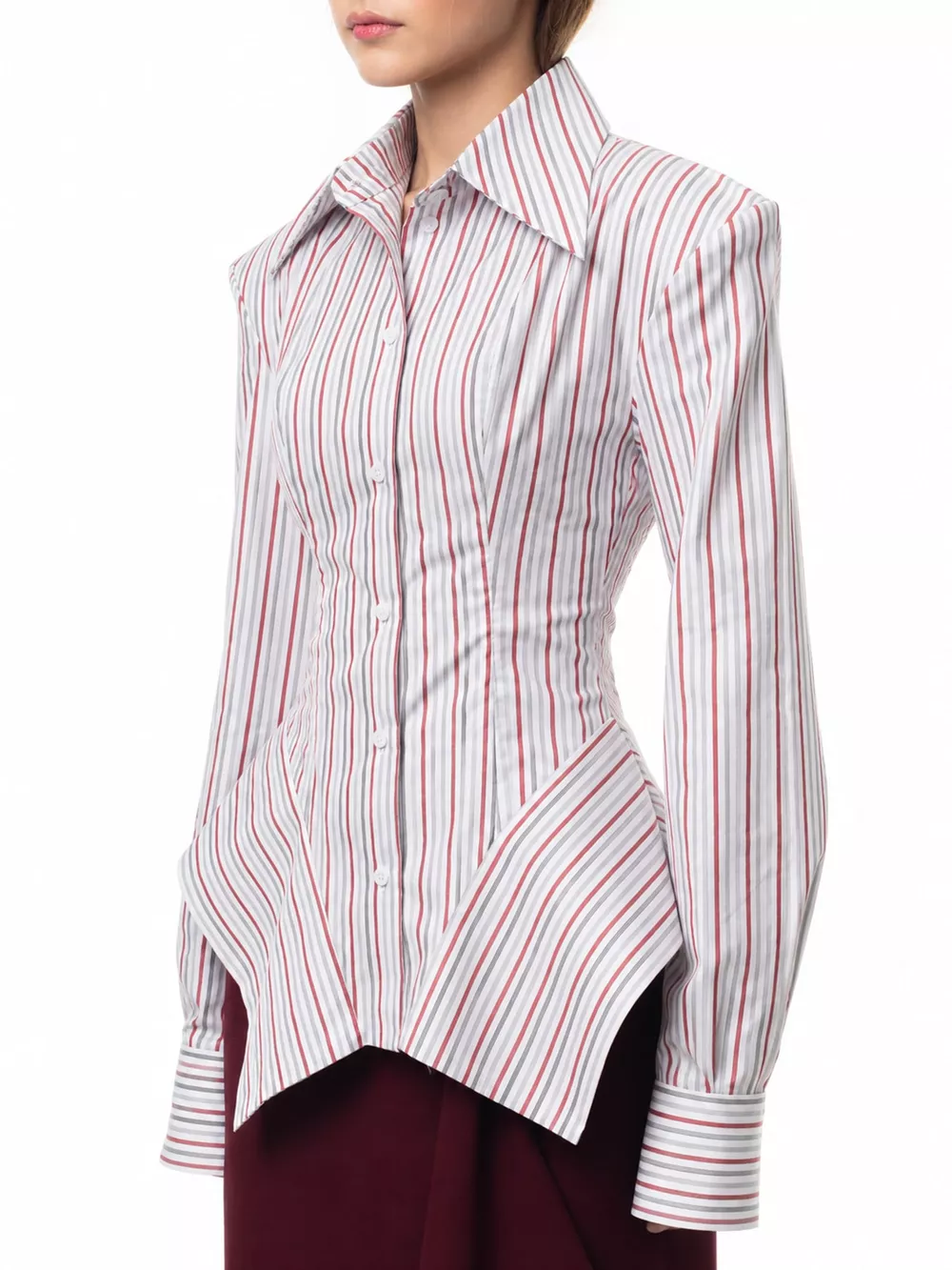 Striped Button Up Long Sleeve Shirt, image 12
