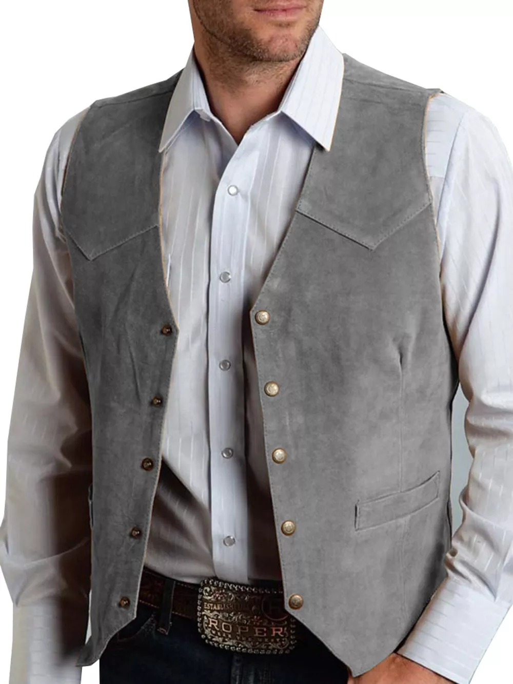 Men's Full Size Snap Down Vest Plus Size