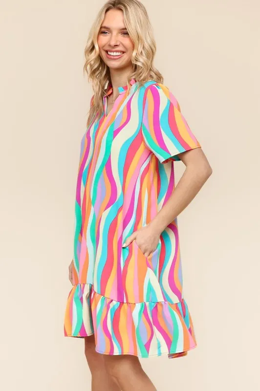 Tiered Woven Ruffle Hem Dress, image 8