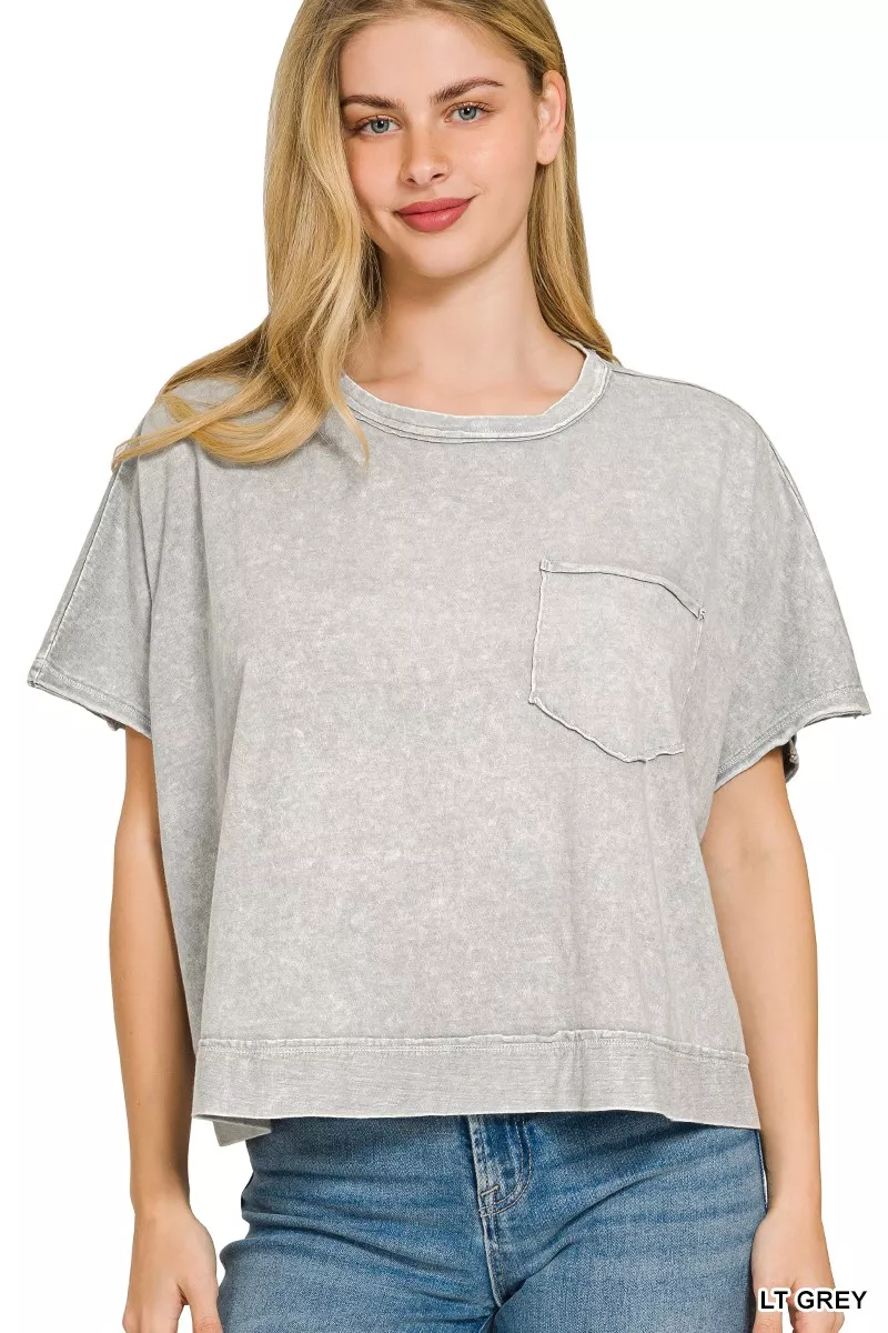 Halo Snow Washed Boxy Top & Shorts Set, image 6