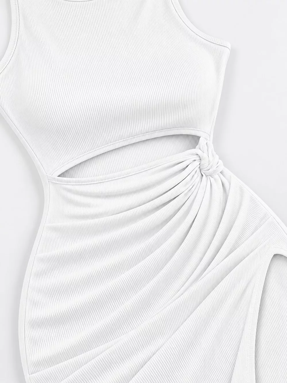 Sleeveless Cut-Out Ruched High-Slit Bodycon Dress, image 20