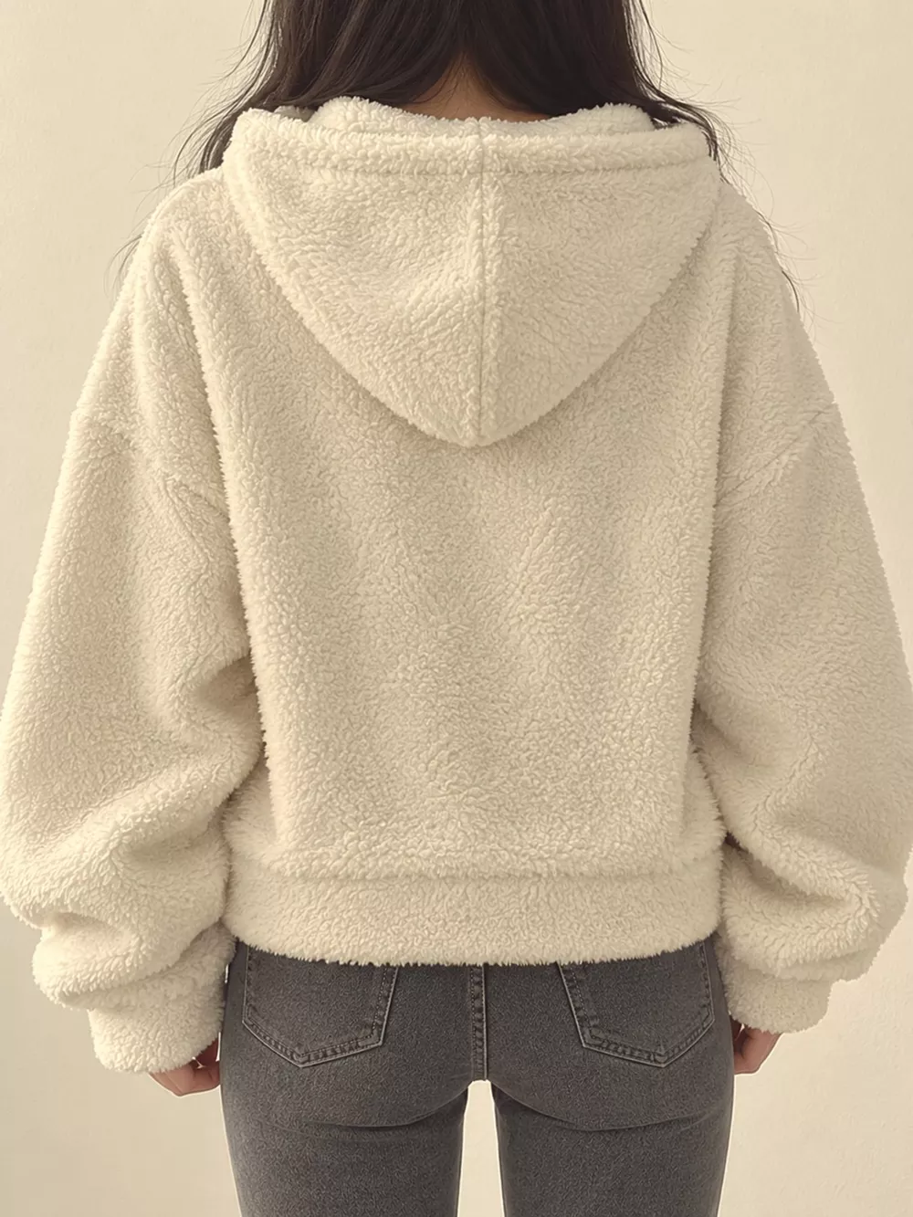 Oversized Sherpa Zip-Up Hoodie, image 6