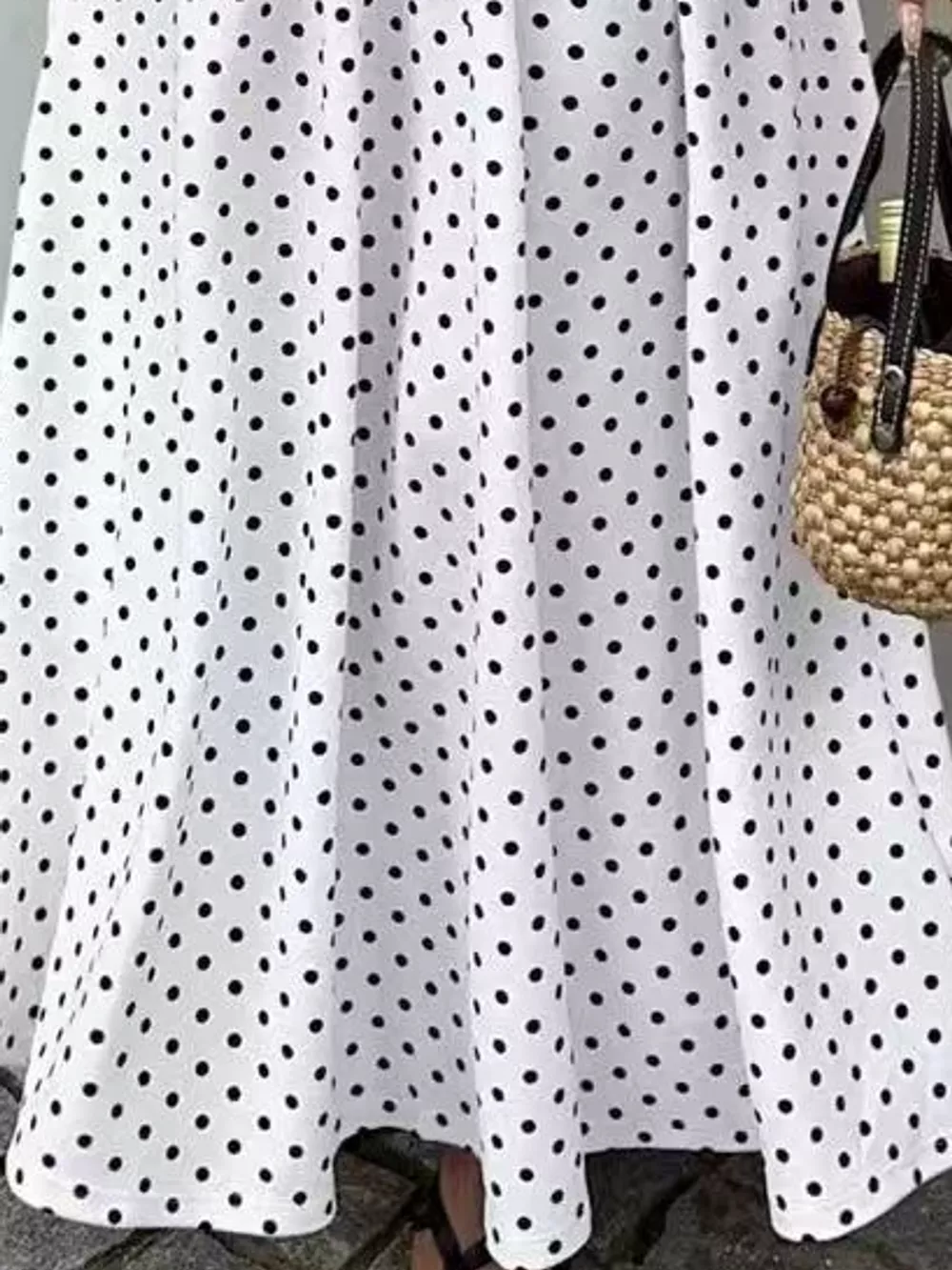 Strapless Polka Dot Ruched Maxi Dress, image 7
