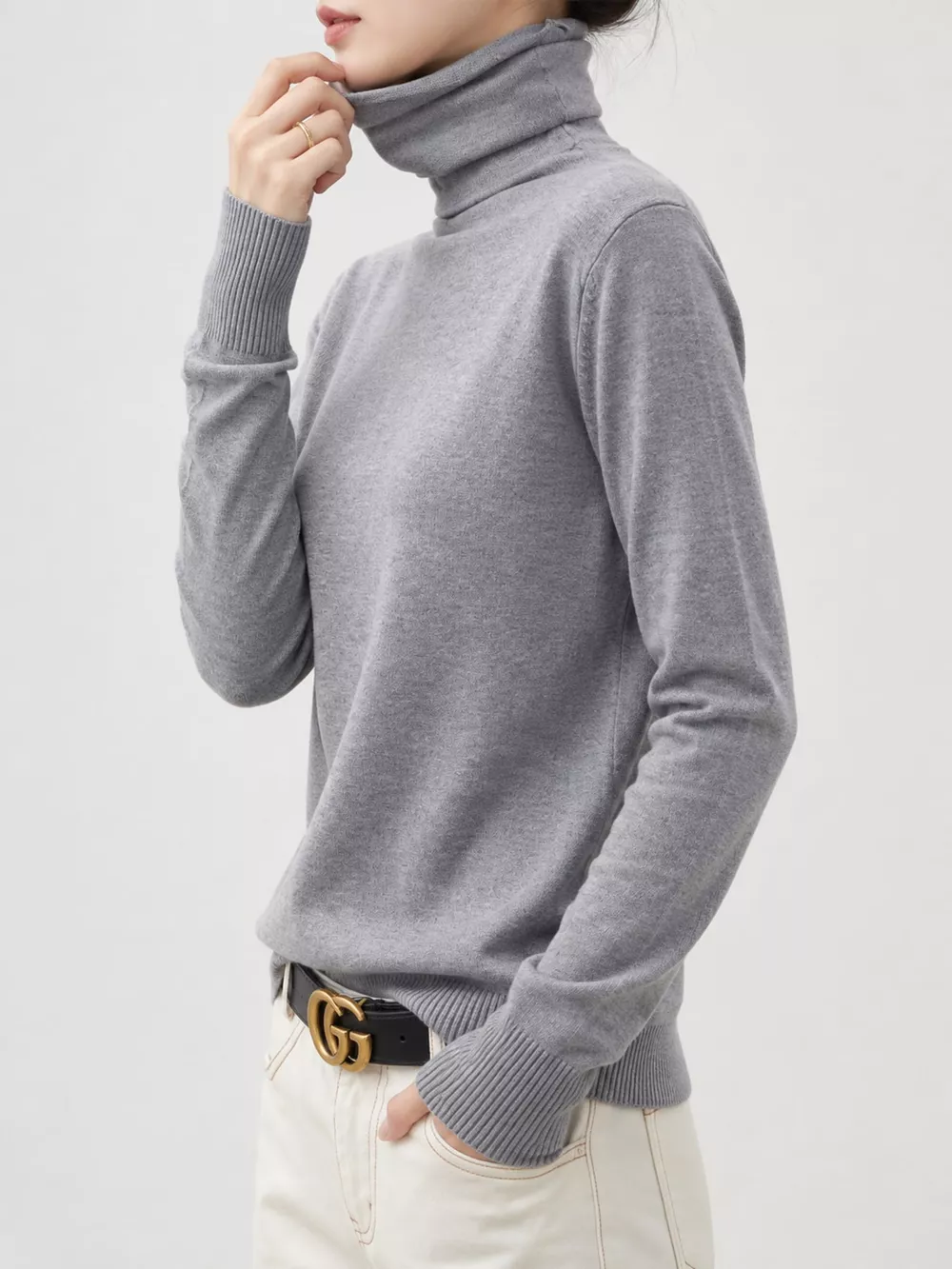 Full Size Slim-Fit Turtleneck Knit Top Plus Size, image 8