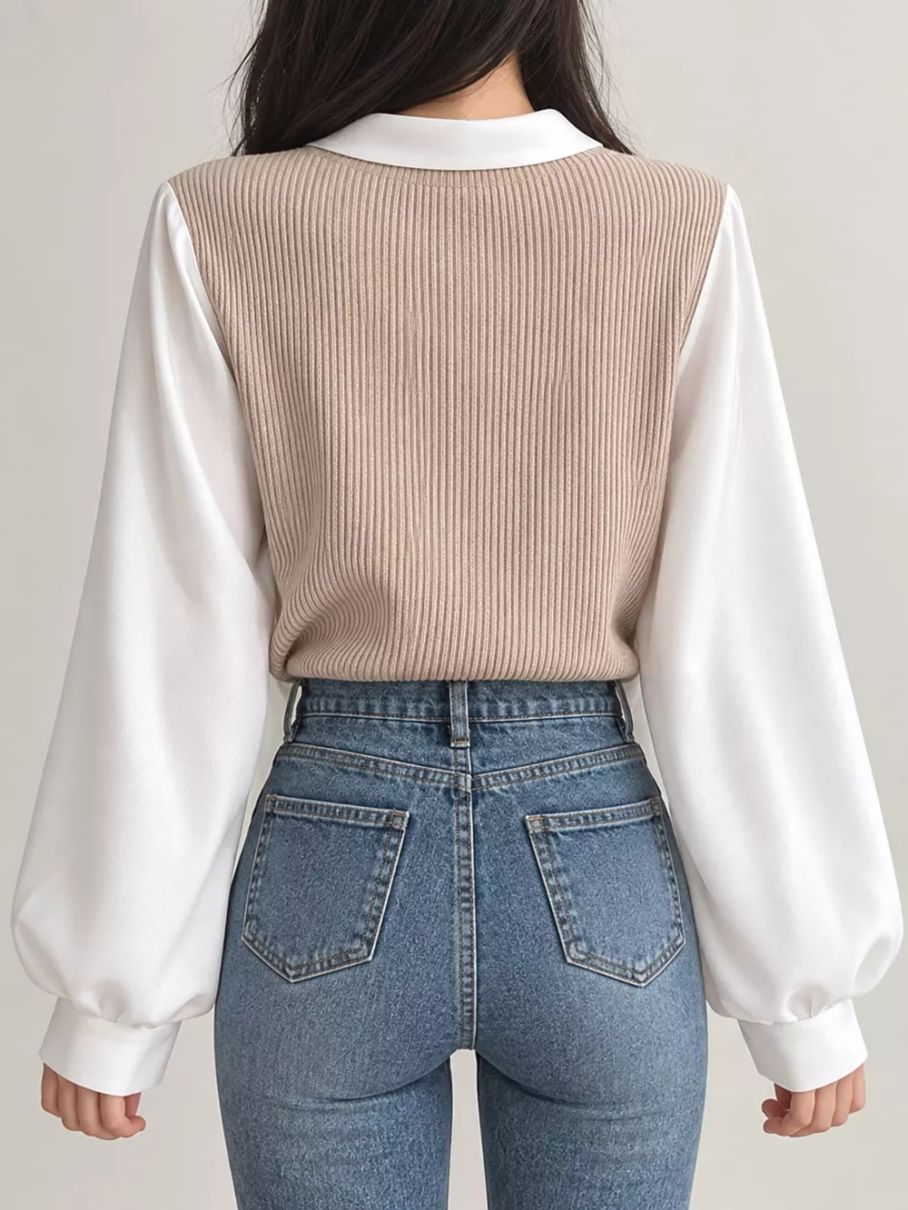 Layered Look Long Sleeve Blouse, image 13
