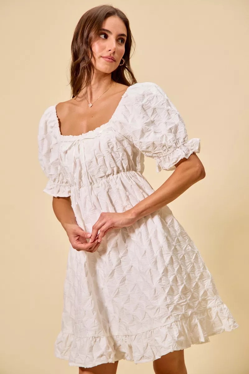 Texture Woven Ruching On Bust Mini Dress, image 8