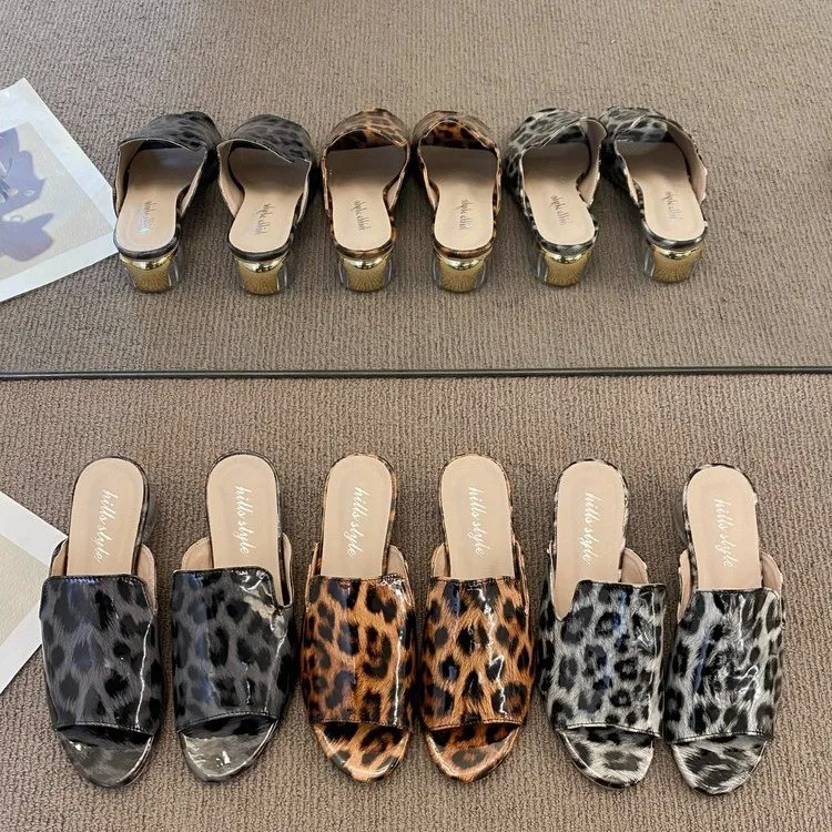 Leopard Open Toe Sandals, image 3