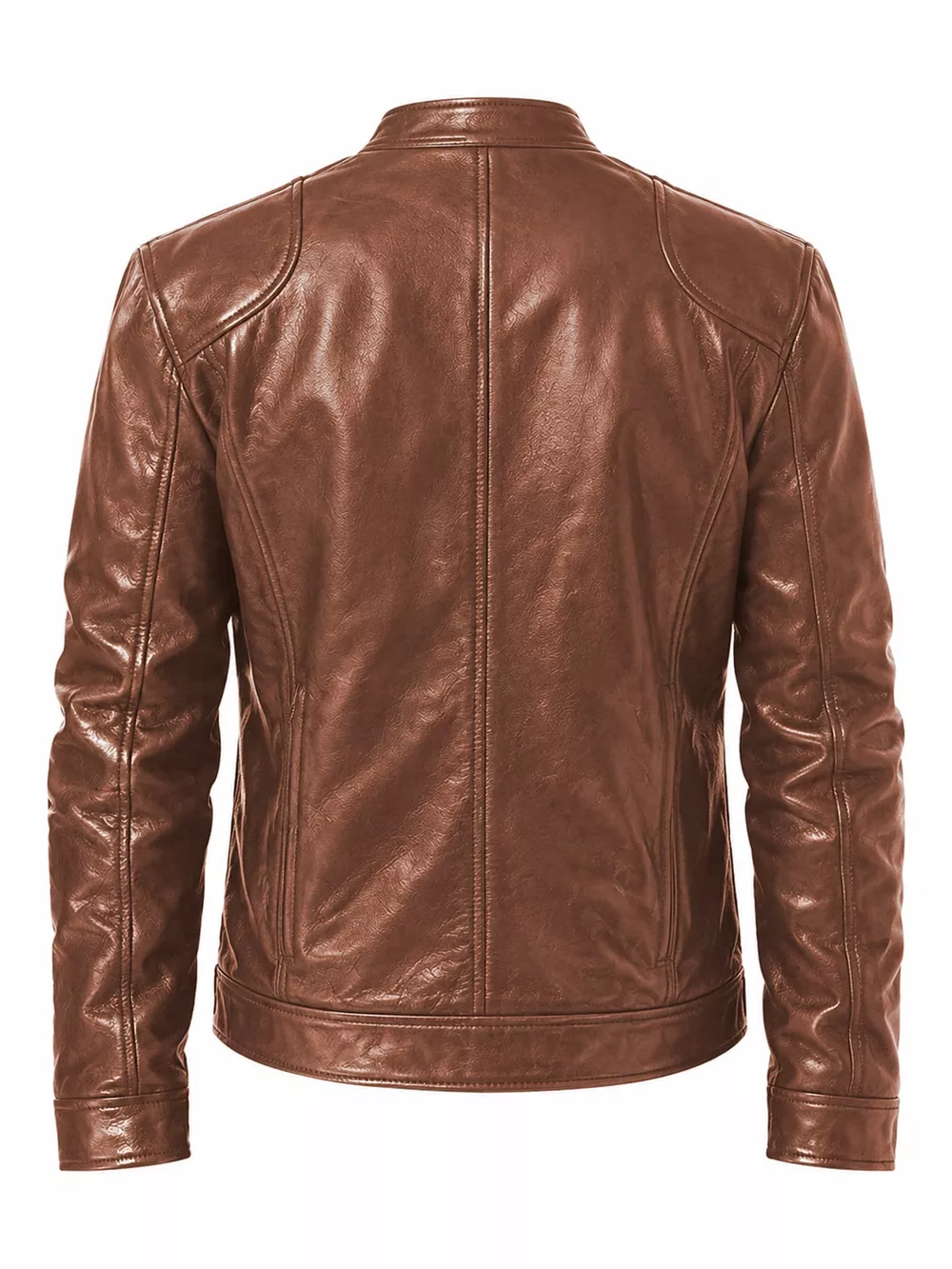 Men's Full Size Faux Leather Zip Up Jacket Plus Size, image 91