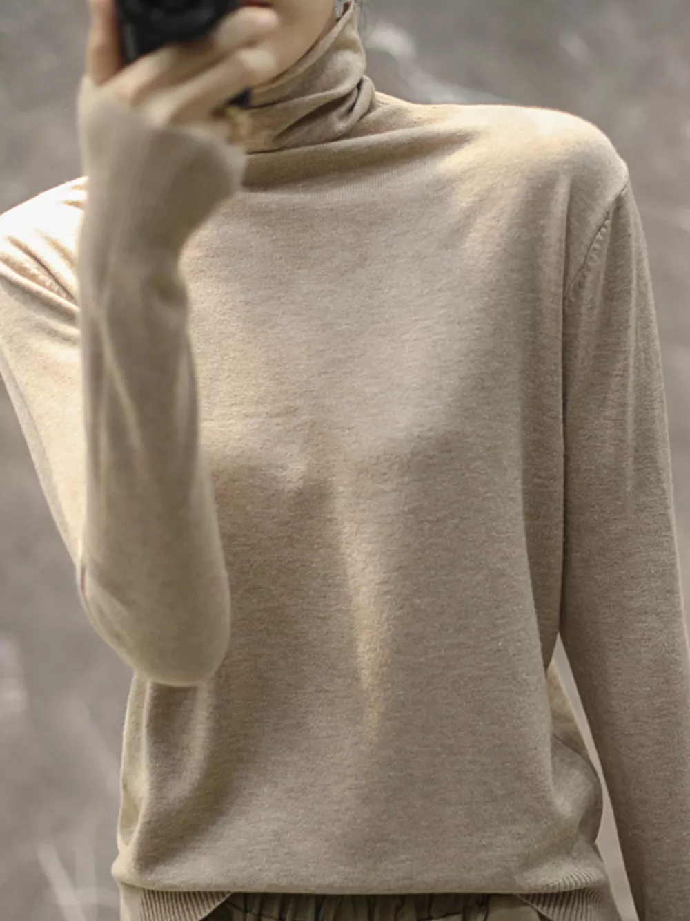 Full Size Slim-Fit Turtleneck Knit Top Plus Size, image 19