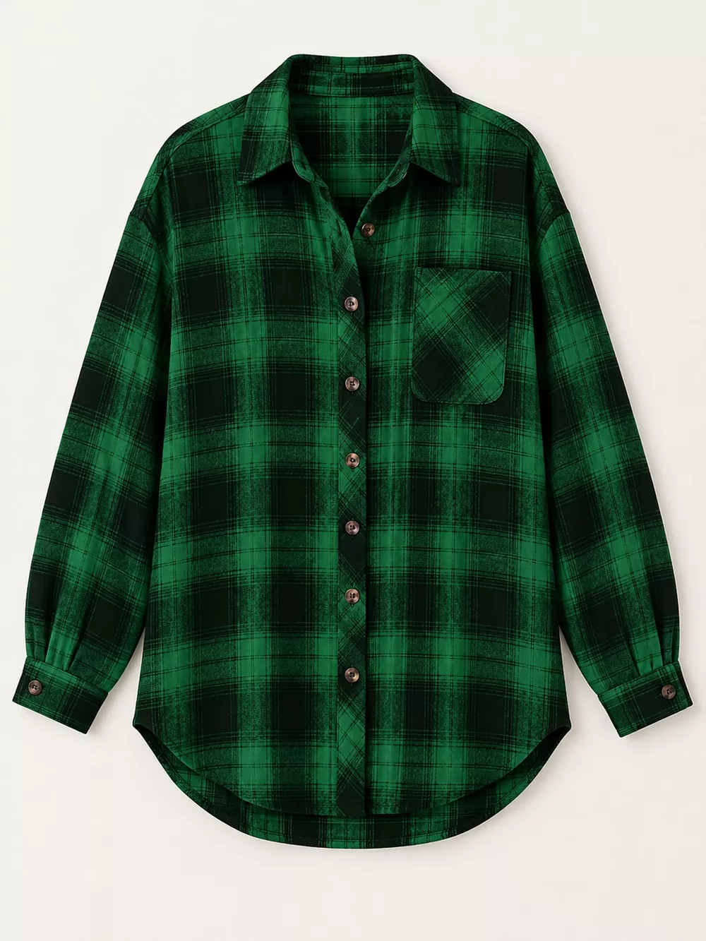 Plaid Button-Down Oversized Shirt, image 18