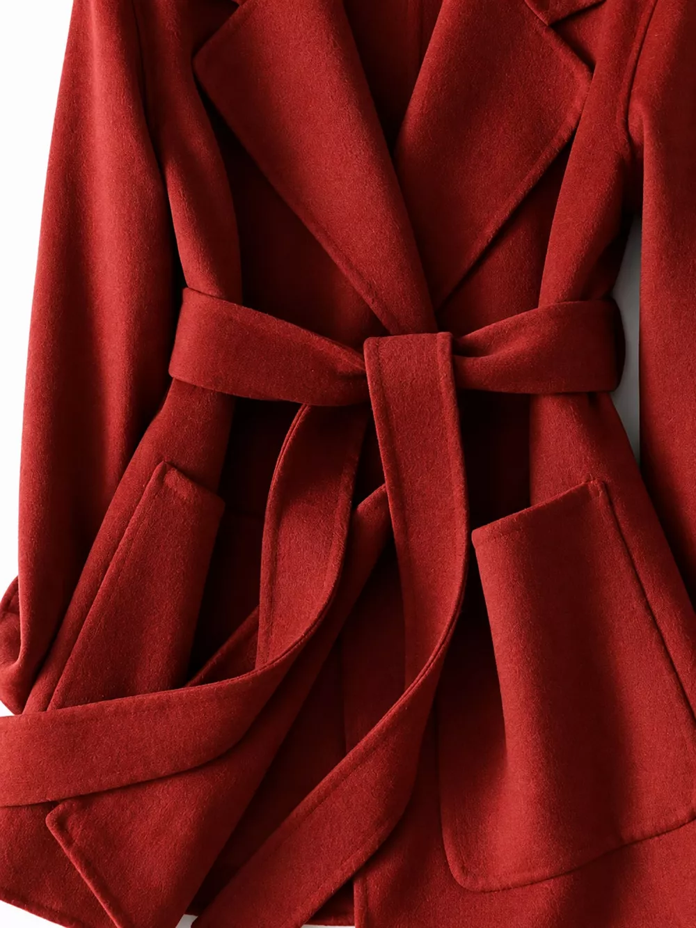 Double-Sided Wool Coat with Belted, image 16