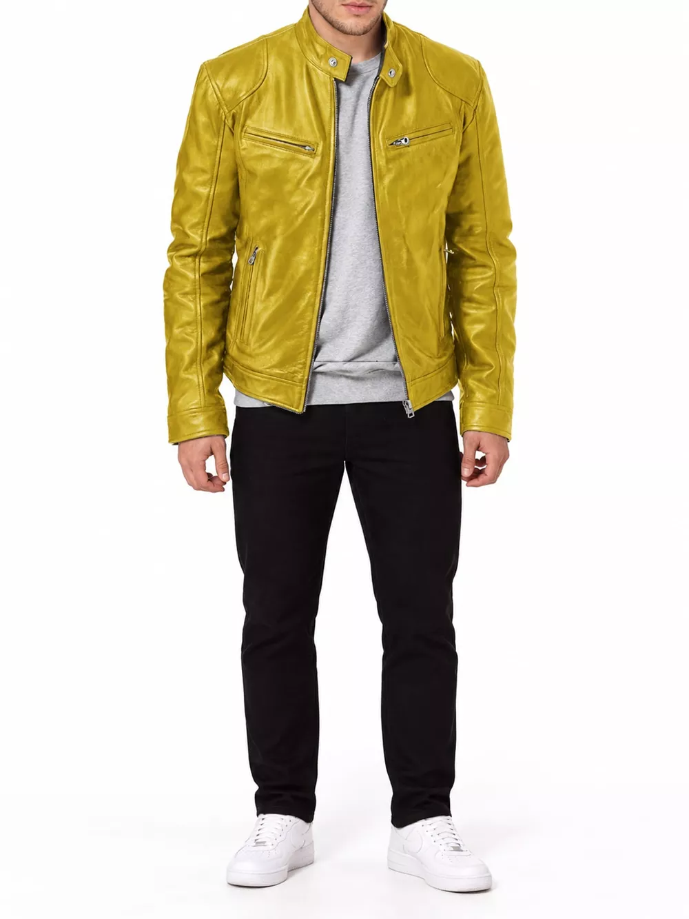Men's Full Size Faux Leather Zip Up Jacket Plus Size, image 76