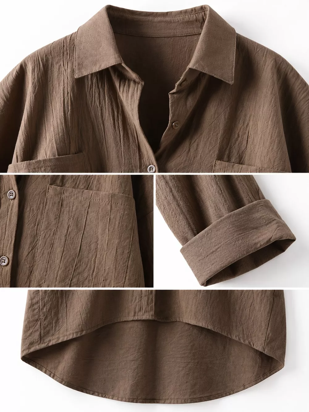 Full Size Casual Button-Down Shirt with Dual Chest Pockets Plus Size, image 17