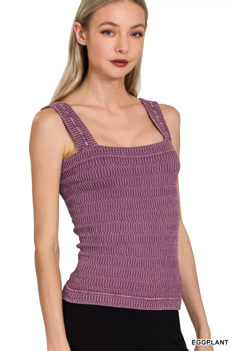 Seamless Winkle Stone Washed Tank Top, image 4