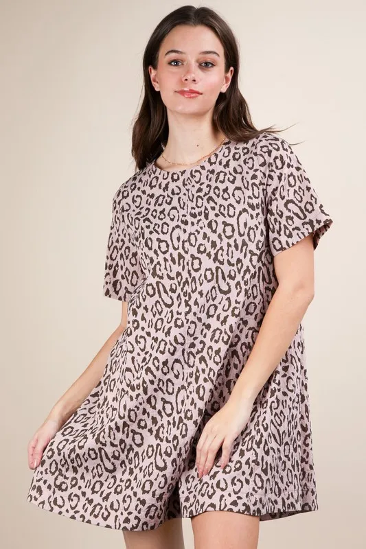 Leopard Printed Comfy Mini Dress, image 3