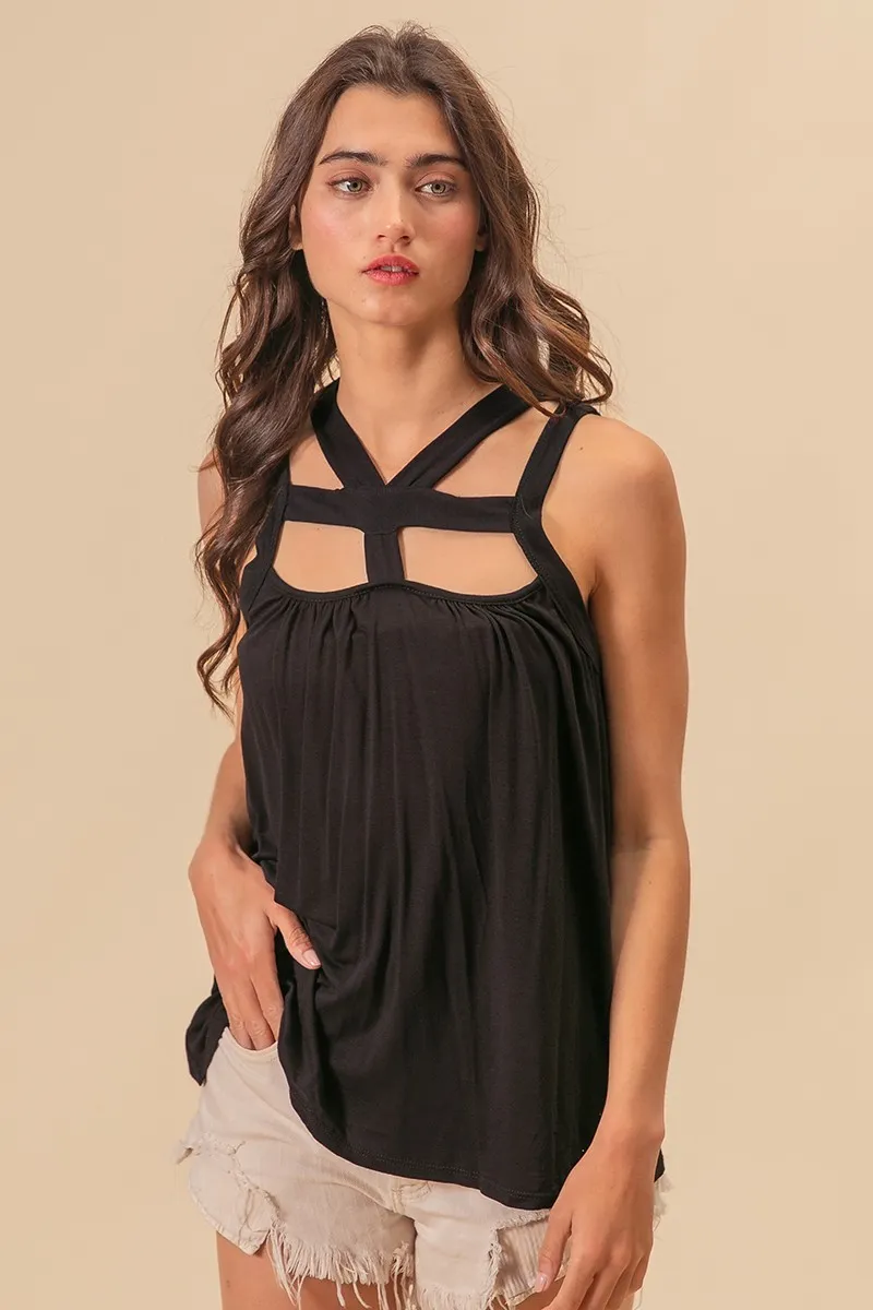 Rayon Span Jersey Cut Out with Straps Detailed, image 9