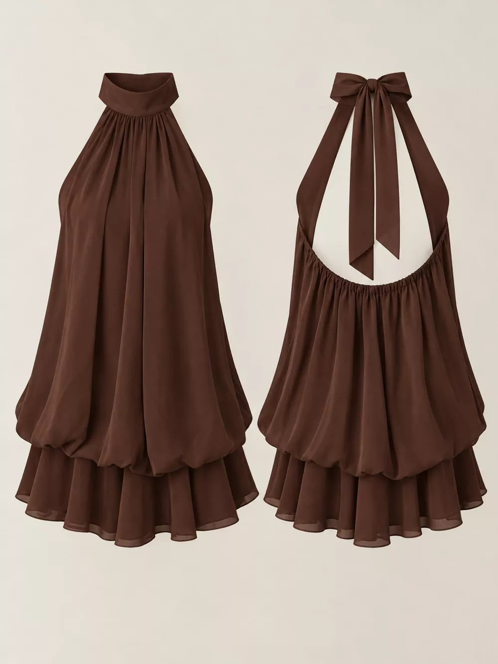 Halter Neck Ruched Mini Dress, image 15