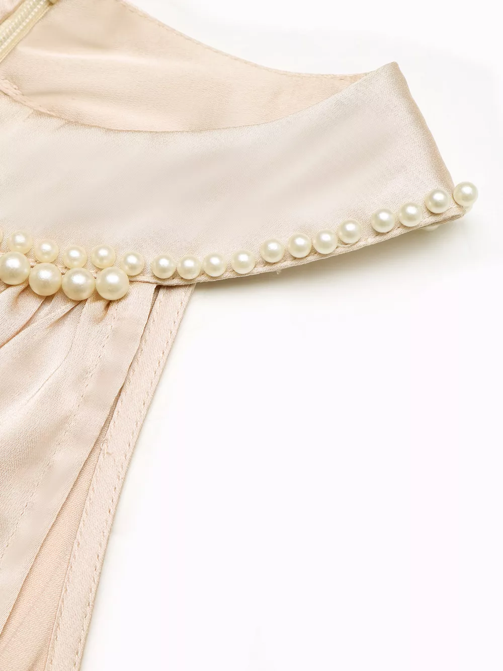 Pearl Halter Satin Midi Dress, image 8