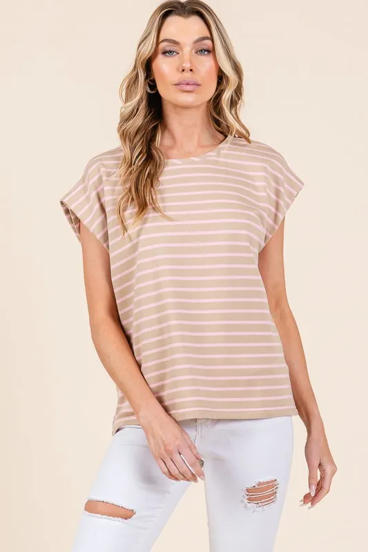 Striped Muscle Sleeve Top, image 4