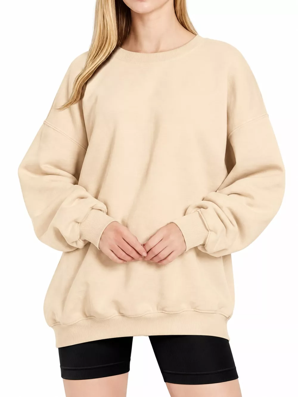 Full Size Crew Neck Dropped Shoulder Sweatshirt Plus Size, image 12