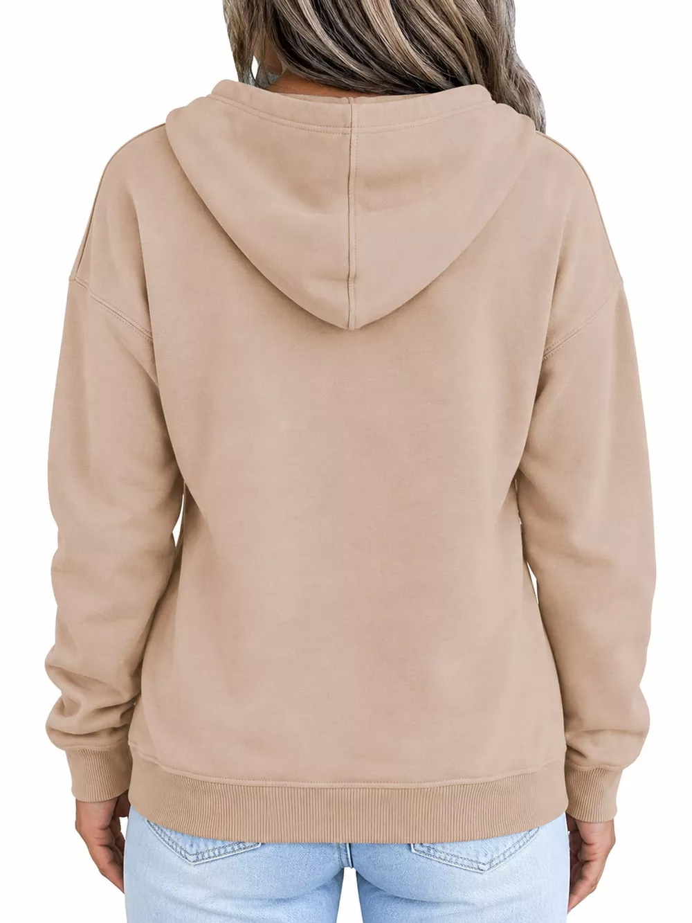 Full Size Kangaroo Pocket Dropped Shoulder Hoodie Plus Size, image 23