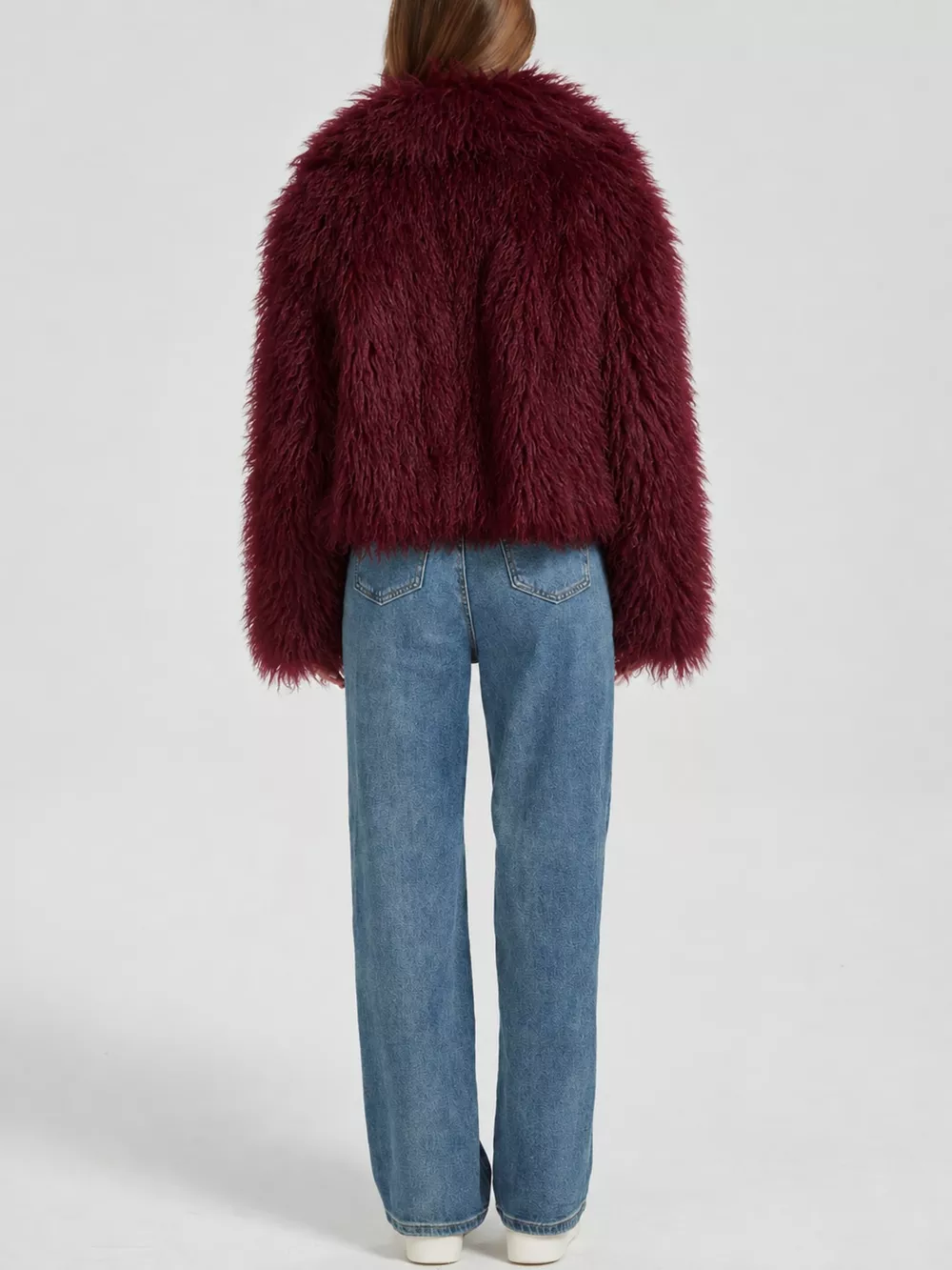 Faux Fur Open-Front Cropped Outerwear, image 12